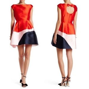 Kate Spade red color block party dress